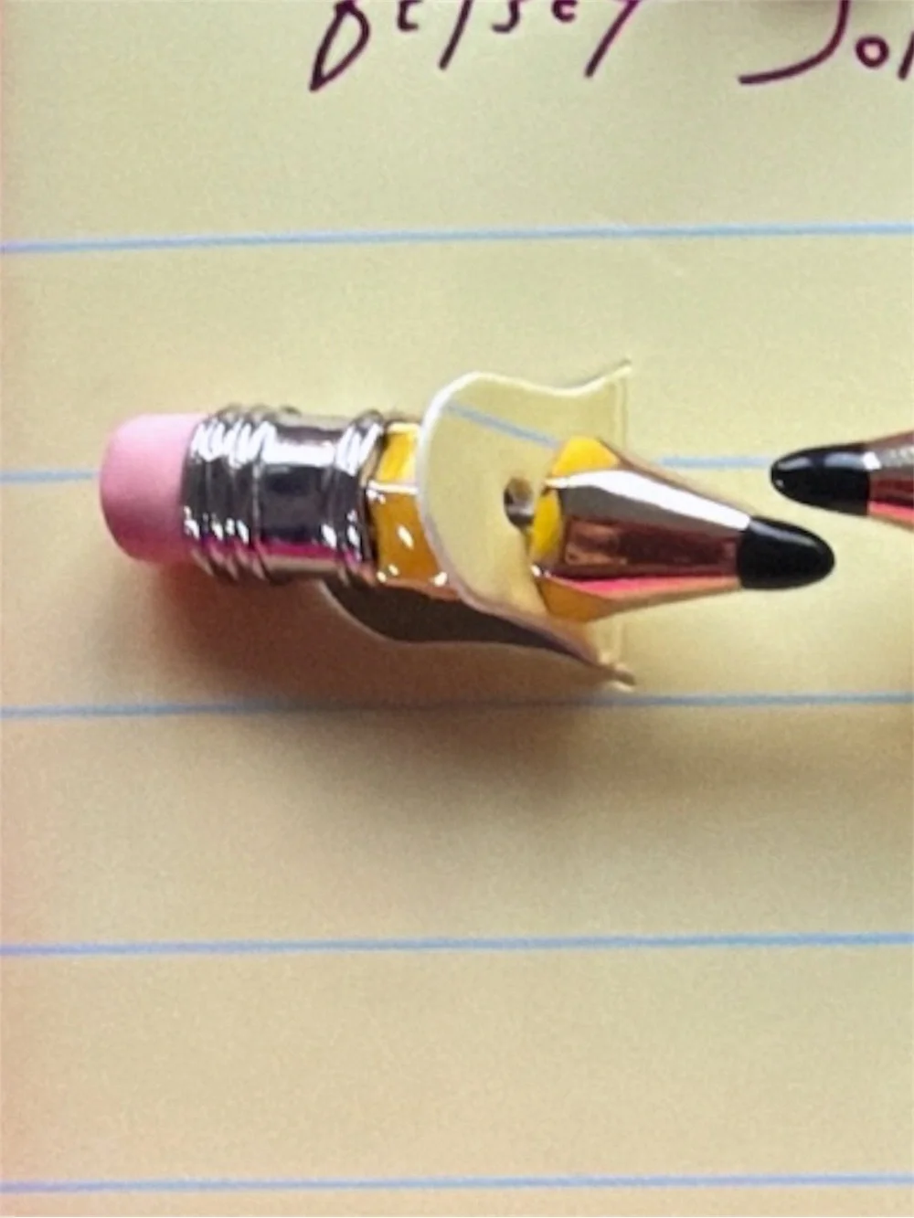 Betsey Johnson Pink & Yellow Pencil Tip Stud Earrings